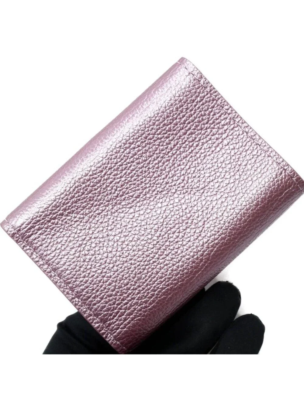 Louis Vuitton Portefeuille Lock Pink Silver Leather Coin Purse